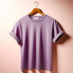 purple t shirt on a hanger