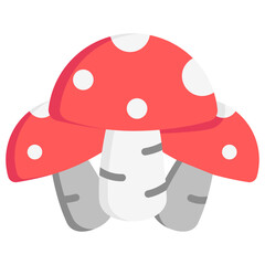 mushrooms multi color icon, related to spring theme. use for app and web development.