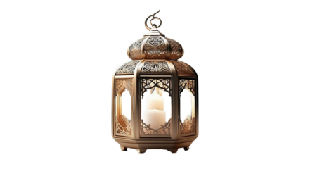 Ramadan Lattern in 3D Isolated  on White background, ultra realistic minimalistic