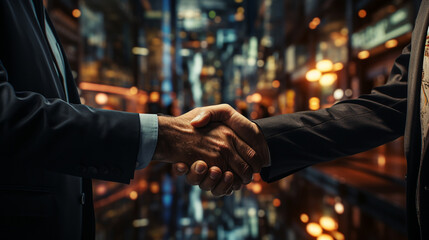handshake between two business people - obrazy, fototapety, plakaty