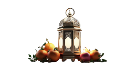Ramadan Lattern in 3D Isolated  on White background, ultra realistic minimalistic