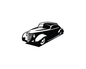 Vector illustration of American car of 1932 isolated logo, emblem, icon