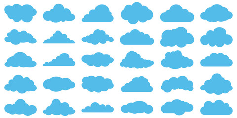 Set of clouds. Cloud icon.