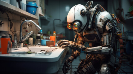 Fototapeta premium robot in the room