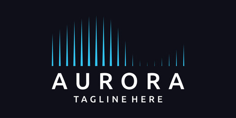 aurora logo design in abstract style.icon symbol,vector.