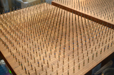 Dental burs presented on a stand