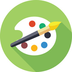 palette and brushes. education icon vector, education icons png, education symbol, education symbol images.