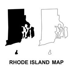Set of Rhode island map, united states of america. Flat concept symbol vector illustration