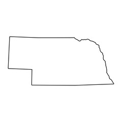 Nebraska map shape, united states of america. Flat concept icon symbol vector illustration - obrazy, fototapety, plakaty