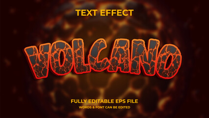 Volcano 3D text effect editable modern lettering typography font style