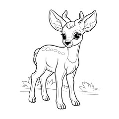 Deer cartoon coloring pages - coloring book for kids
