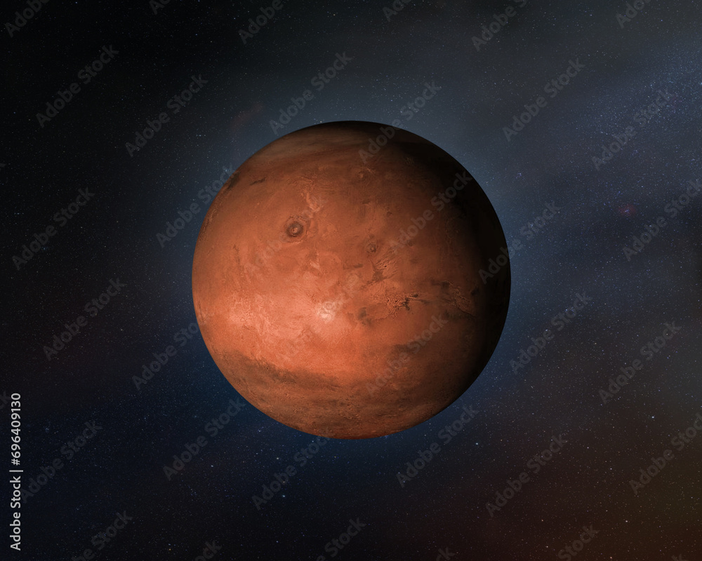 Wall mural view of mars planet in outer space. elements of this image furnished by nasa.