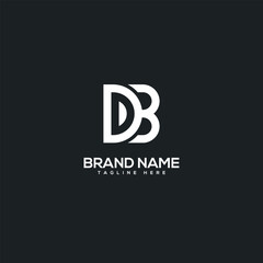 Alphabet initial letter DB BD logo design template - vector