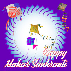 Skyward Colors: Unique Kites for a Vibrant Makar Sankranti Celebration, Embrace the spirit of Uttarayan with a vibrant kite vector collection! Each kite, adorned with unique designs and colors.