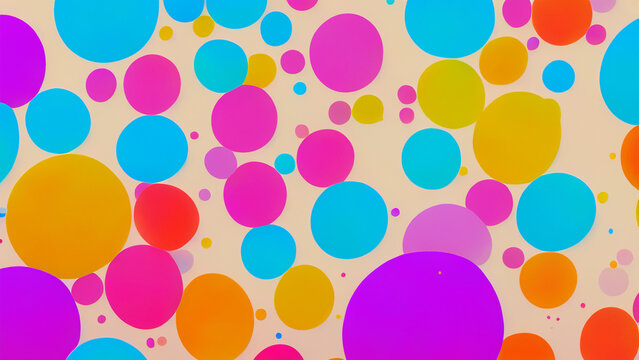 Wallpaper with colorful bubbles on a colorful background.