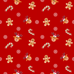 Christmas themed red seamless background