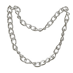 platinum white gold chain link jewellery necklace, luxury accessory, shiny, on transparent background