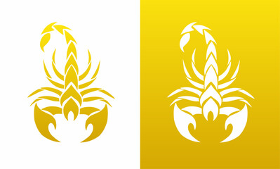 illustration vector graphic of template logo symbols design golden scorpion