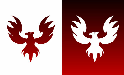 illustration vector graphic of template logo symbol design red Phoenix bird