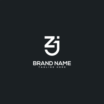 Alphabet minimal letter ZJ JZ logo design template - vector.