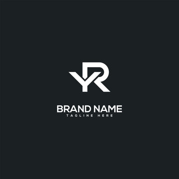 Alphabet minimal letter YR RY logo design template - vector.