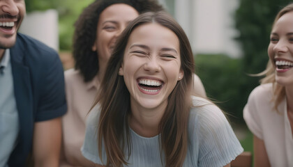 Personnes qui rigolent et sont heureuses. Partagent un moment entre amis.