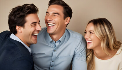 Personnes qui rigolent et sont heureuses. Partagent un moment entre amis.