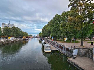 Fototapeta na wymiar View of Klaipeda and the Dane River, Lithuania