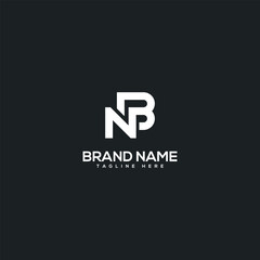 Alphabet minimal letter NB BN logo design template - vector.