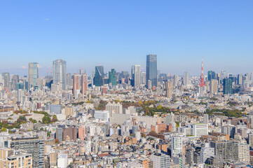 Fototapeta na wymiar 恵比寿ガーデンプレイスタワーの眺め
