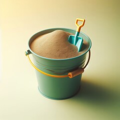 bucket with sand and spade