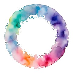 Watercolor circle isolated on white background