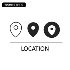 location icon, presence marker icon, 3 types of icons with a white background. vector eps 10