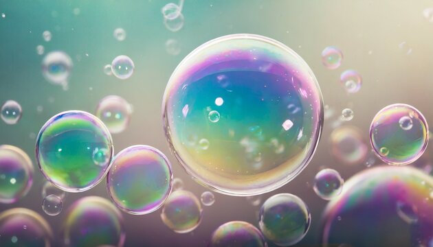 beautiful colorful soap bubbles background