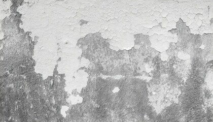 panorama of old cement wall painted white peeling paint texture and background