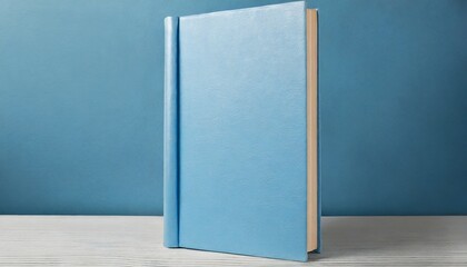 light blue plain hardcover book front cover upright vertical isolated