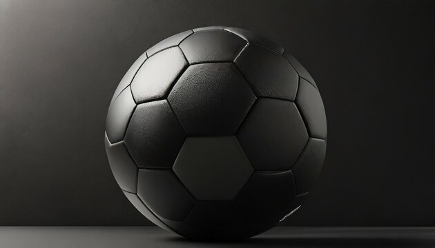 black football or soccer ball against black background