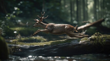 Harmony of the Wild: Finding Balance and Beauty in the Untamed Symphony of a Stag Roaming the Forest