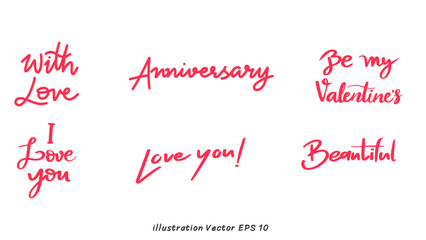 Handwriting  set on white background , Flat Modern design , illustration Vector EPS 10