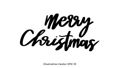 Merry Christmas Handwriting on white background , Flat Modern design , illustration Vector EPS 10