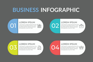 Steps business data visualization timeline process infographic template design with icons