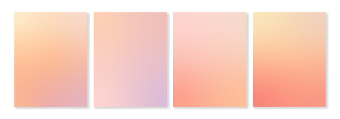 Peach fuzz. Set of vector gradient backgrounds in trendy light warm colors of the year . For covers, wallpapers, branding, social media and other modern projects. 