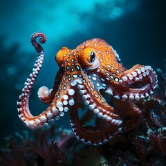 macro photography of octopus at the deep sea