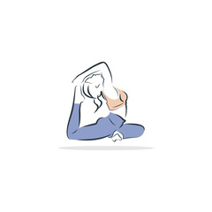 Yoga and Pilates poses , stylized vector symbols, health care and fitness concept vector illustration, suitable for your design need, logo.