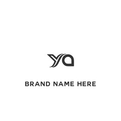 YA logo. Y A design. White YA letter. YA, Y A letter logo design. Initial letter YA linked circle uppercase monogram logo. Y A letter logo vector design.	

