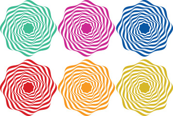 organic textured circles colorful vector