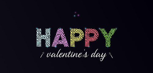 Happy Valentine's Day Stylish Text Design illustration