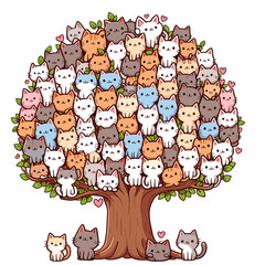 Tree of cute cats - design