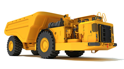 Mining Dump Truck heavy construction machinery 3D rendering on white background © 3D Horse