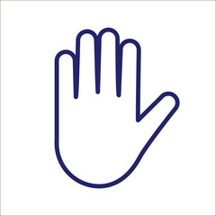 Hand line icon. Vector on white.